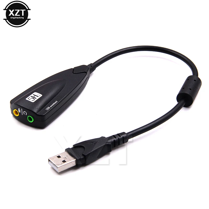 Горячая продажа Внешняя USB звуковая карта 5HV2 7 1 аудио адаптер гарнитура микрофон 3