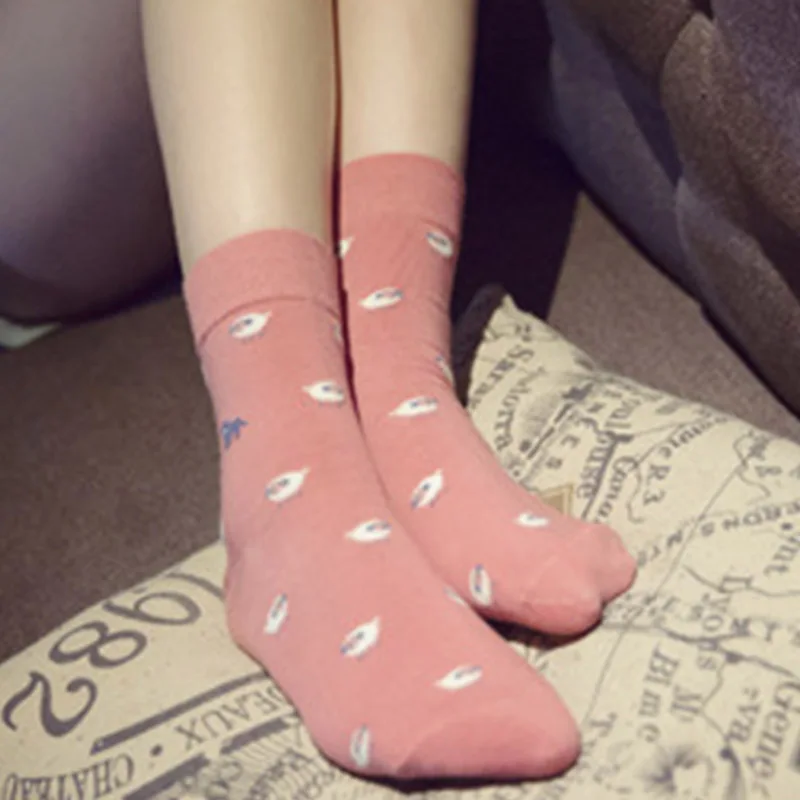 Мультфильм смешные носки Для женщин милые овечки панда енот Чик Pattern Harajuku