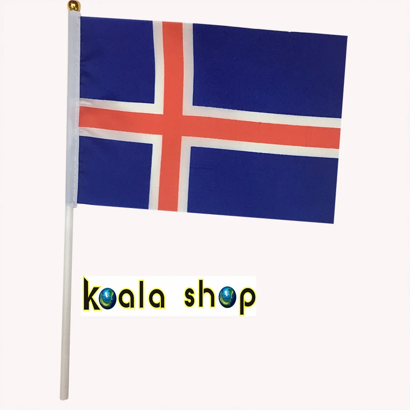 

100 шт./лот, акция, оптовая продажа, allSme, Национальный флаг Исландии, 14*21 см #8, полиэстер, флаг