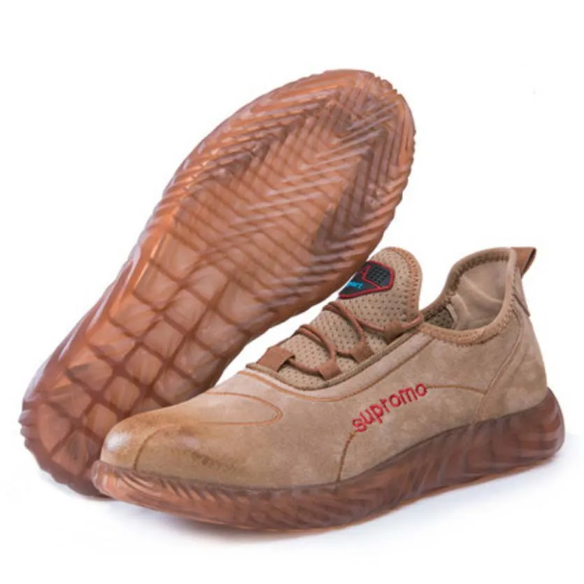 

Men Steel Toe Cap Boots Genuine Leather Breathable Labor Insurance Beef Tendon Puncture Proof Casual Boot Mens Safety Work Shoes