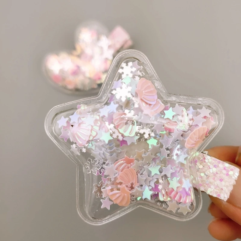 1 шт. заколки для волос в виде карамельных звезд для детей, милые заколки принцессы для девочек, детские пластиковые заколки для волос в виде милого сияющего сердца, Детские аксессуары для волос