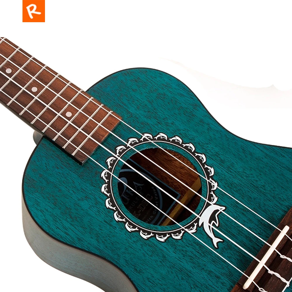 Гавайские укулеле 23 дюйма матовые синие из красного дерева 4 струны маленькие для