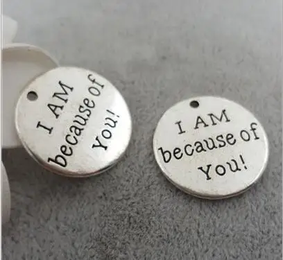 Высокое качество 20 шт./лот диаметр 25 мм тонкая надпись я из-за вас круглые шармы