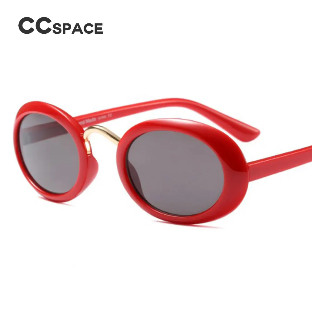 CCSPACE трендовые Овальные Солнцезащитные очки в стиле хип хоп для мужчин и женщин