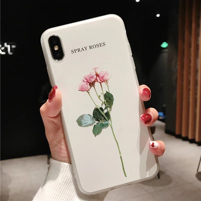 Чехол с зелеными листьями для IPhone Xs XR XS Max X 3D Рельефный цветок лист чехол телефона
