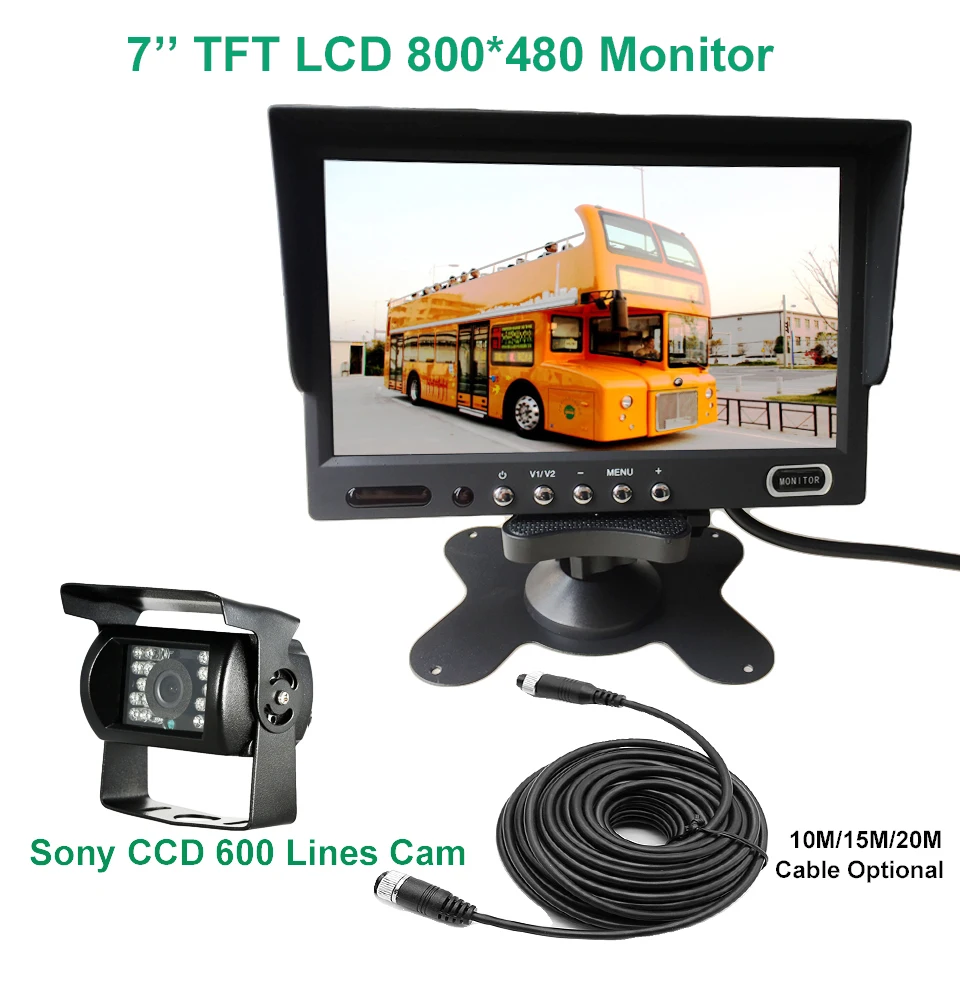 KOENBANG 4pin 600TV линии SONY CCD заднего вида камера + 800*480 7 дюймов TFT ЖК дисплей Мониторы