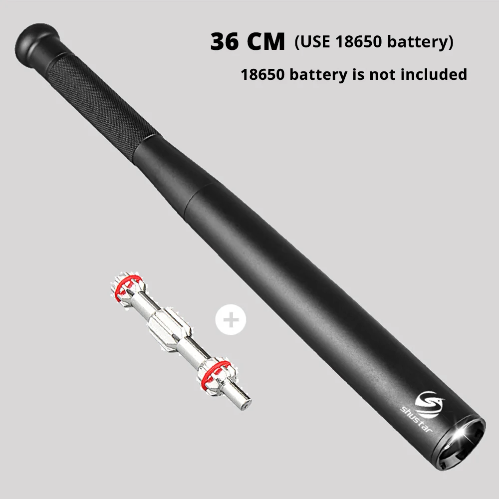 36CM(18650 version) Бейсбол bat светодиодный фонарик 2000 люмен CREE XML-T6 супер яркий эстафету факела для чрезвычайных ситуаций и самообороны - Испускаемый цвет: 36CM(18650 version)