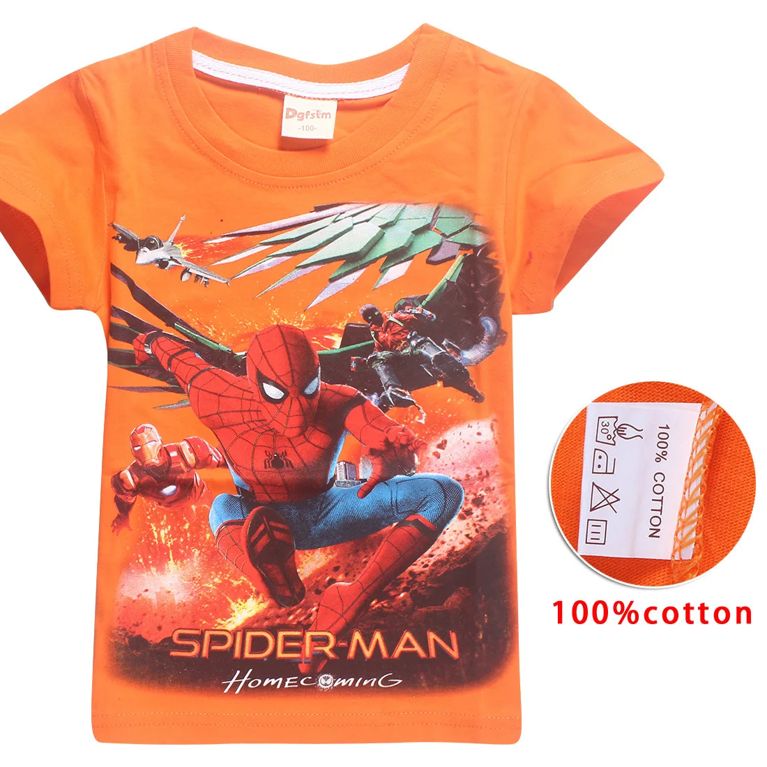 New Spiderman Short Sleeve t shirt dj v Superman Movies Printing Boy Clothes T-Shirts For Boys Kids Baby Children's Clothing | Мать и