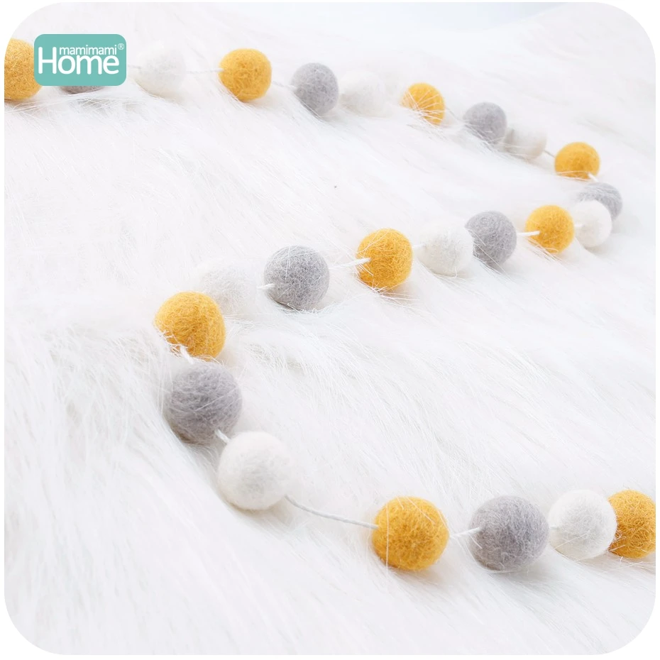 MamimamiHome 20 шт. шерстяное Войлочное кольцо шар розовый белый украшения Baby Shower