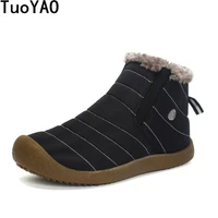 big size 35 48 men fashion fur winter boots wear resistant handmade ankle boots keep warm working boot slip on men casual shoes
