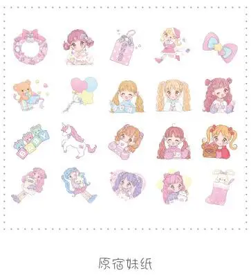 40 pcs/pack Sweet Neighbor Girl Bullet Journal Decorative Stationery Stickers Scrapbooking DIY Diary Album Stick Label - Цвет: 06