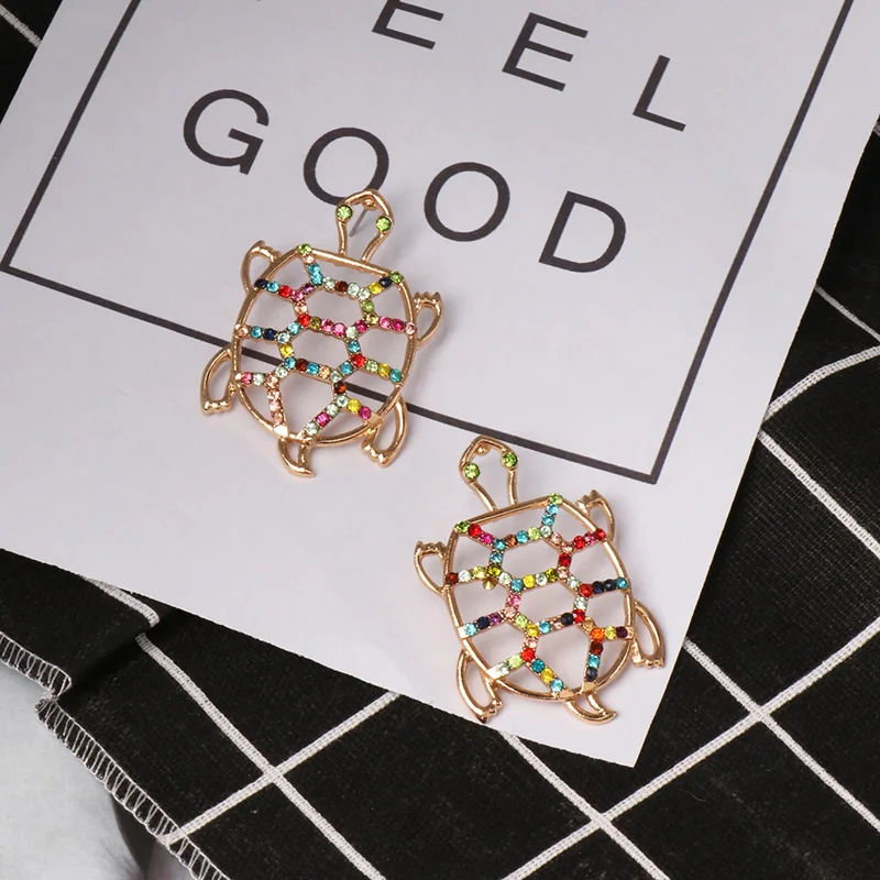 FASHIONSNOOPS новые брендовые серьги с кристаллами в форме черепахи для женщин Модный