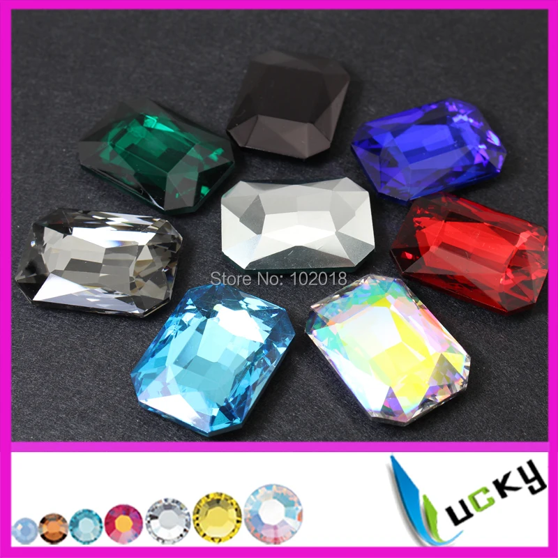 Новинка 2015 прозрачные стразы прямоугольной формы большого размера 12 шт. 30x40 мм