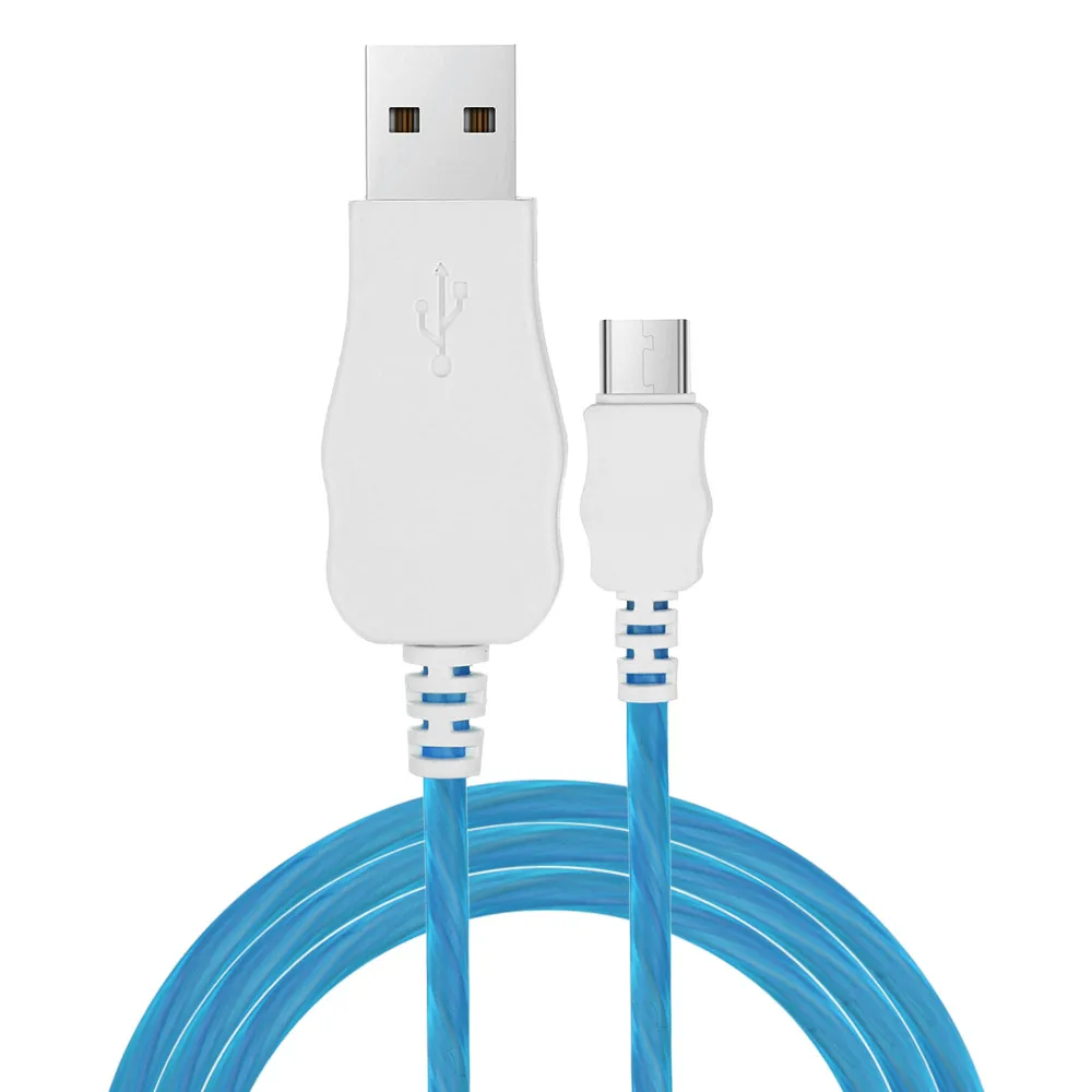 EPULA Универсальный 1 м кабель Micro USB Type c Видимый светодиодный светильник для