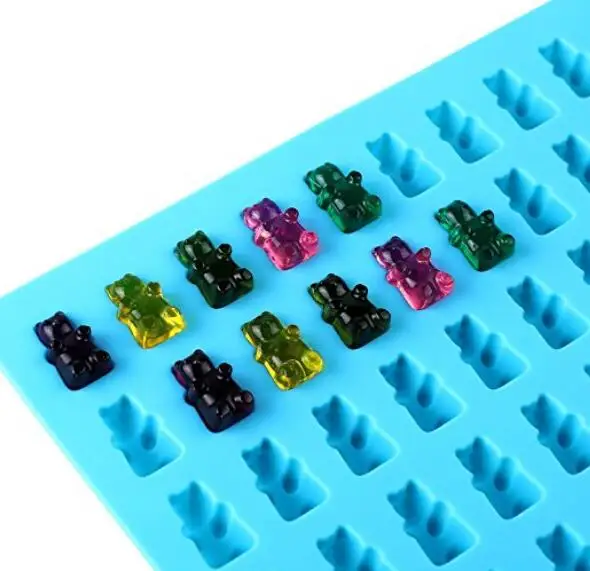 50 пустотелых мастических медведей конфеты шоколад брикет форма для выпечки