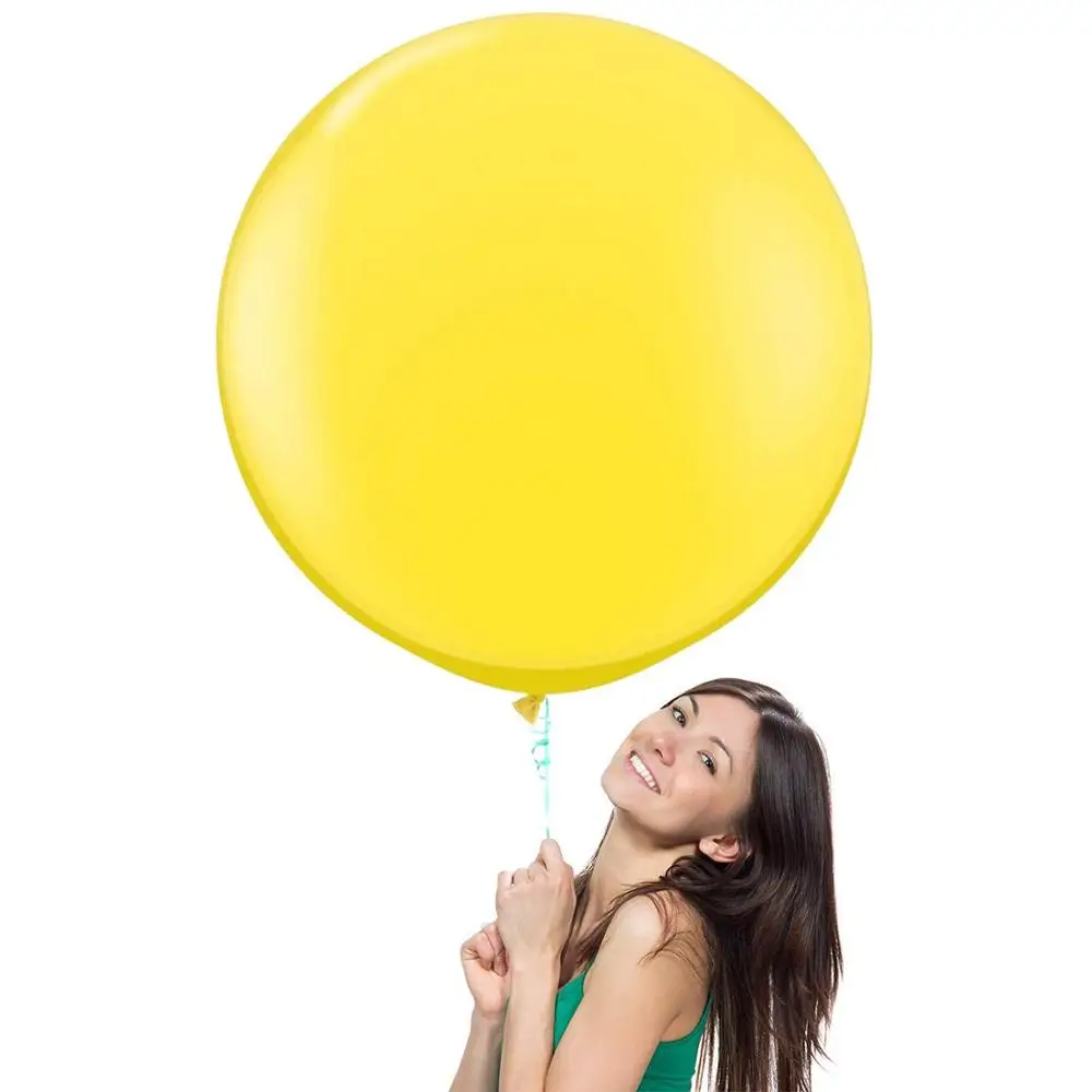 Yellow 10 шт. 36 дюймов 90 см большие воздушные шары из белого латекса для Свадебное предложение украшения для дня рождения - Цвет: Yellow