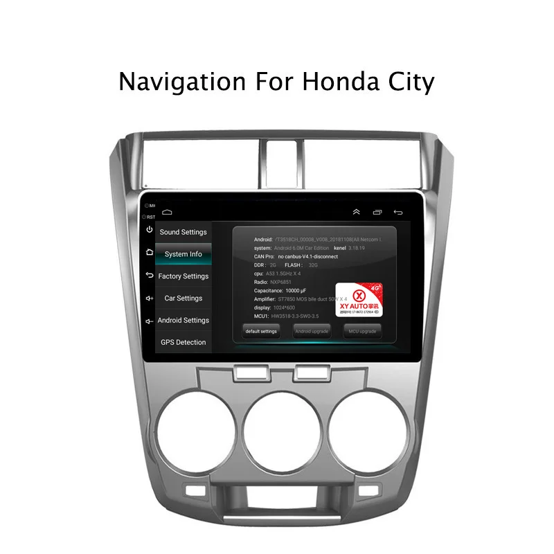 NAVITOPIA 10 1 дюймов 4G LTE WIFI головное устройство для Honda City 2008-2014 Android 6 0 2G + 32G