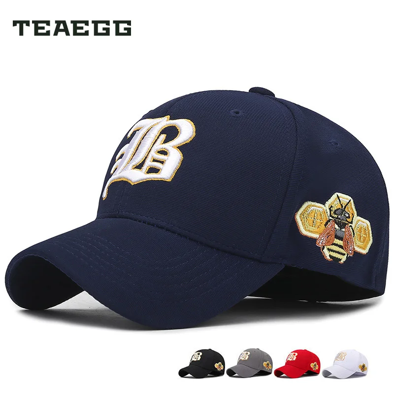 TEAEGG Мужская бейсболка Bee Hip Hop Black Gorra Animales для мужчин и женщин вышитая отдыха на
