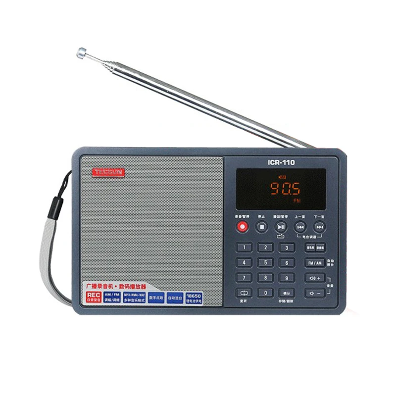 TECSUN ICR-110 FM/AM TF карта MP3 плеер рекордер радио ICR110(обновленная версия ICR-100
