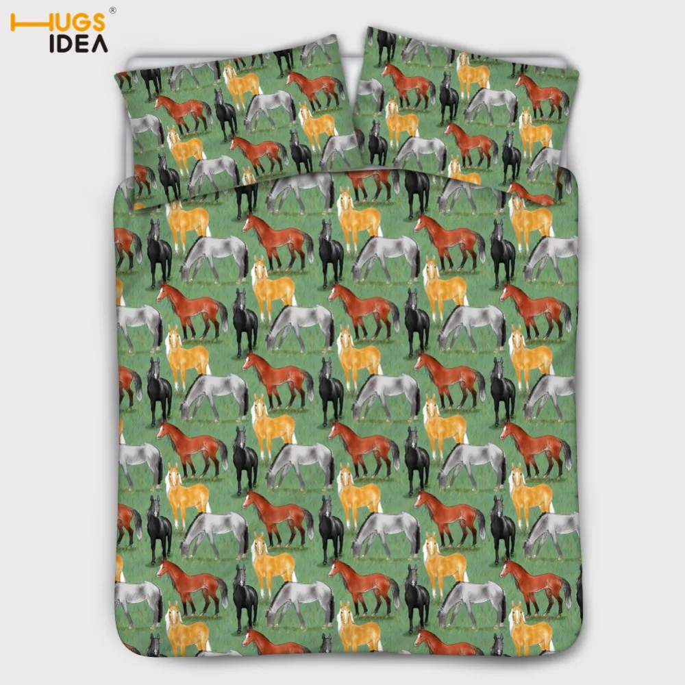 Комплект постельного белья HUGSIDEA с изображением Крейзи Хорс мягкая простыня