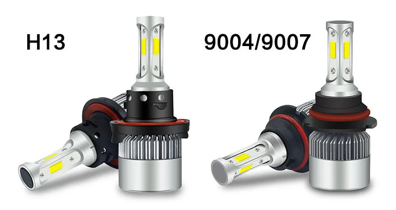 DUU 2 шт. светодиодный H7 H4 светодиодный H11 H1 H3 H13 9005 9006 9007 светодиодный автомобилей головной светильник лампочка S2 Авто противотуманных фар с возможностью креативного светильник COB чип 9-32 в пост 60 Вт