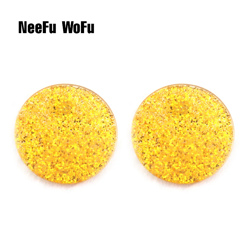 Висячие серьги NeeFu WoFu из смолы круглые большие брендовые аксессуары подарок 2018|big