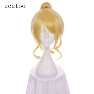 Ccutoo Love Live Eli Ayase Элли Золотой симпатичный синтетический короткий Косплей парик волос с одним чипом конский хвост Термостойкое волокно