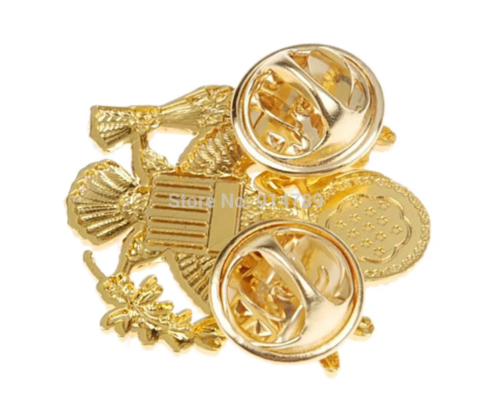 

WWII US ARMY OFFICER SHOULDER EAGLE SMALL BADGE INSIGNIA PIN GOLD-34056