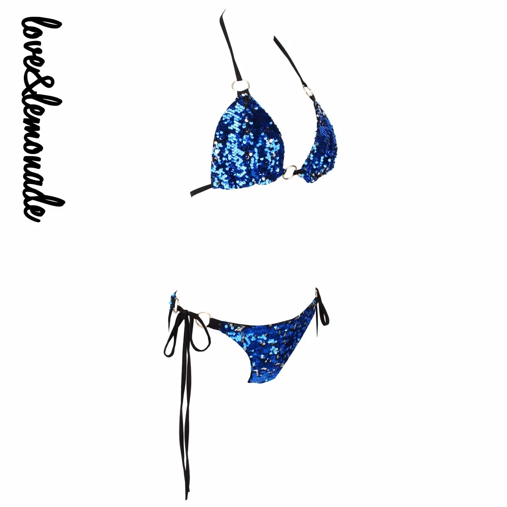 Женский Железный костюм LOVE & LEMONADE голубой с блестками модель LM0049|irons set|sequin setlove sets |