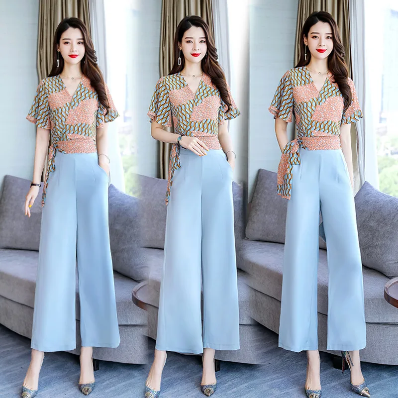 

Fashion 2 Piece Pants Sets Women Summer Outfits Two Piece Set Ensemble Femme Deux Pieces Conjunto Feminino Matching Sets