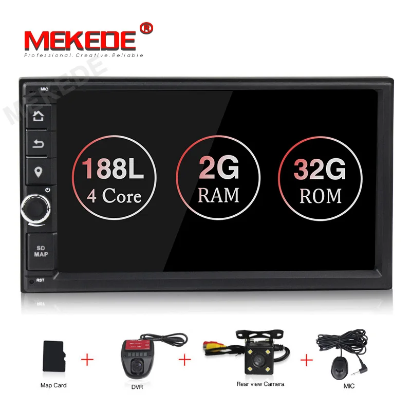 add DVR camera MEKEDE " Универсальный четырехъядерный 2Din автомобильный Android 9,1 Радио мультимедийный плеер для 2din универсальный 2G ram 32G rom wifi BT Радио RDS - Цвет: add DVR camera