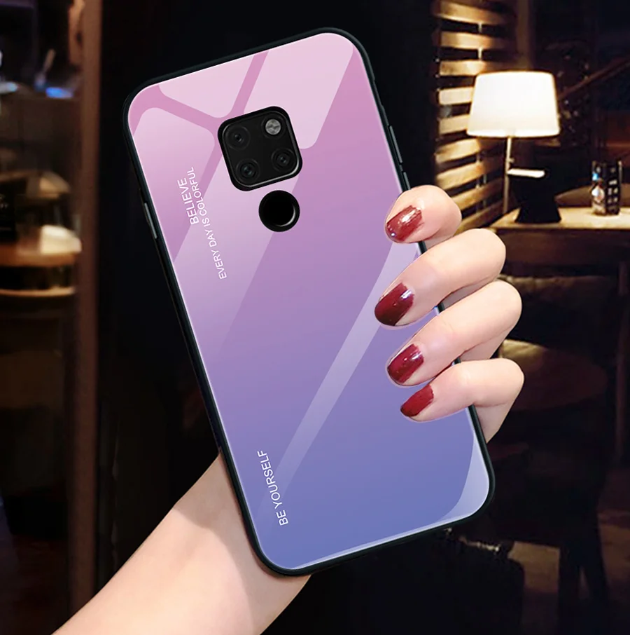 IQD стеклянный чехол для телефона huawei P20 mate 20 Lite 10 pro Honor 8X max Glory 9 10 закаленное стекло задняя крышка ТПУ Бампер корпус