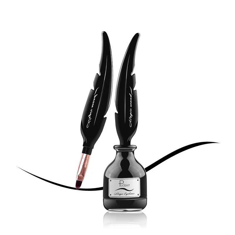 Pudaier черная водостойкая гелевая подводка для век с перьями в форме кисти