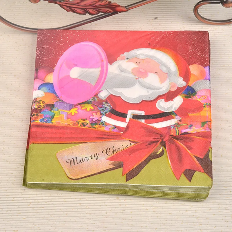 33*33 см 20 шт./упак. Санта Клаус Рождество для туалетной бумаги печать на салфетках