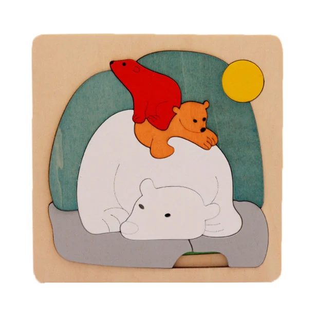 Chanycore деревянные игрушки несколько головоломки доска Животное Динозавр Лев