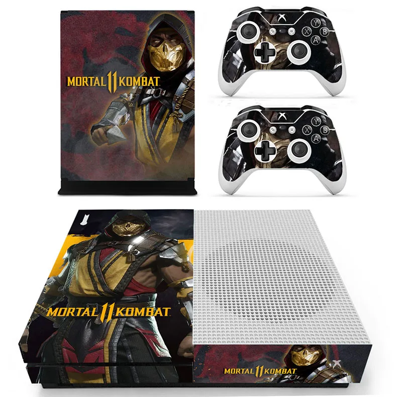Mortal Kombat 11 One S Наклейка s для Xbox One S Наклейка для кожи vinilo pegatina для Xbox one тонкая консоль и два контроллера