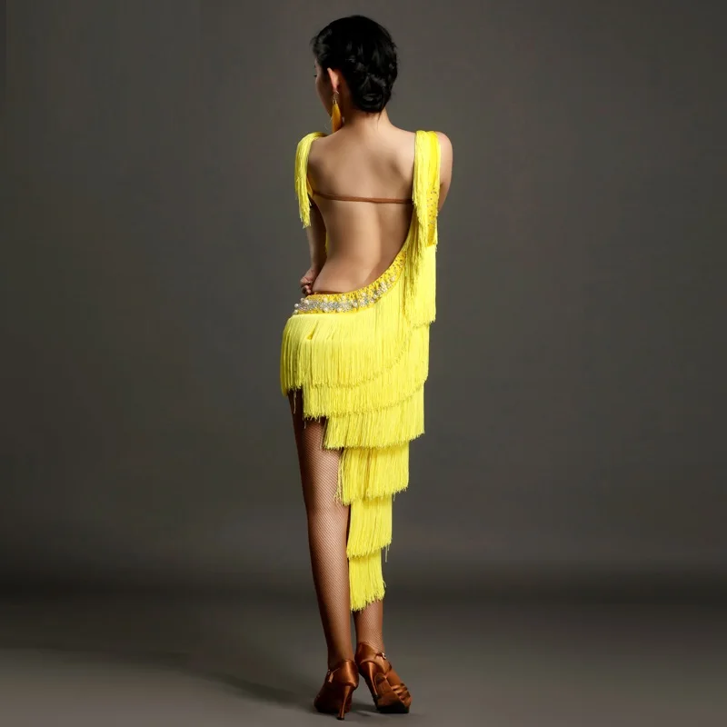 Женское платье с бахромой Женская Одежда для танцев женское танцевальных