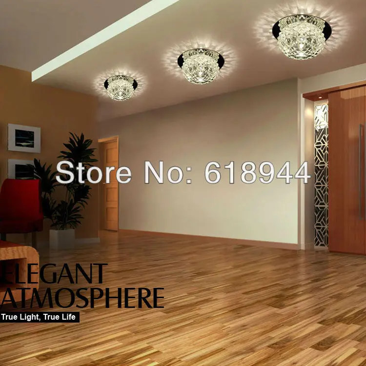 3 Вт светодиодный Кристальный потолочный светильник декоративная светодиодная