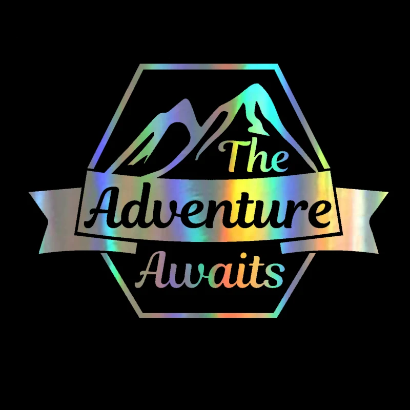 14*10CM The Adventure Awaits Car Caravan Campervan Motorbike Laptop Vinyl Decal Sticker Black/Silver/Laser | Автомобили и