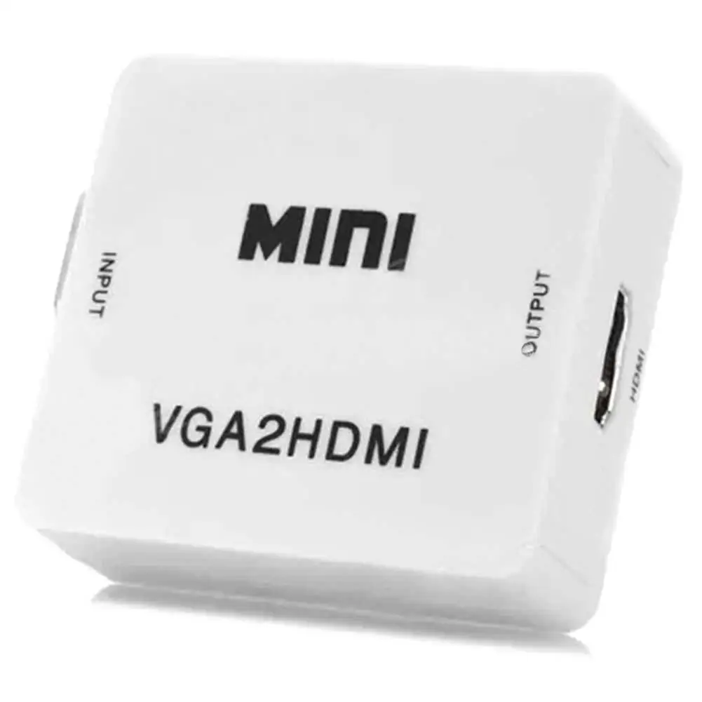 В наличии! Мини HD 1080P Аудио VGA к HDMI HDTV видео конвертер коробка адаптер с кабель для