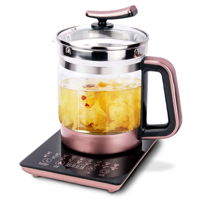 

small capacity health raising pot full automatic thick glass multi-function boiling electric kettle Safety Auto-Off Function