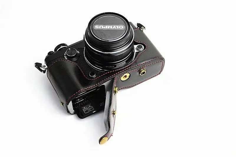 Черный/коричневый/кофе цифровой Камера кожаный чехол Обложка для Olympus PEN F Penf