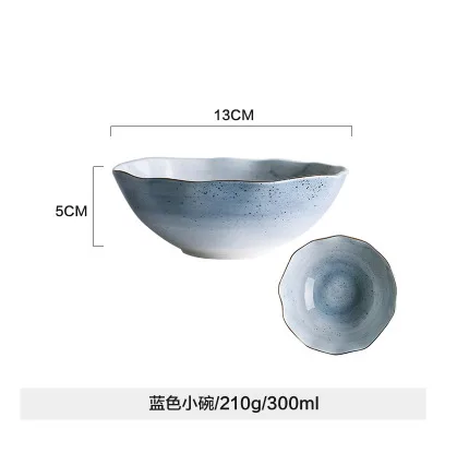 Blue S bowl В европейском стиле Золото керамическая тарелка рис блюдо в стиле вестерн десертная тарелка тарелки обеденные тарелки и тарелки наборы - Цвет: Blue S bowl
