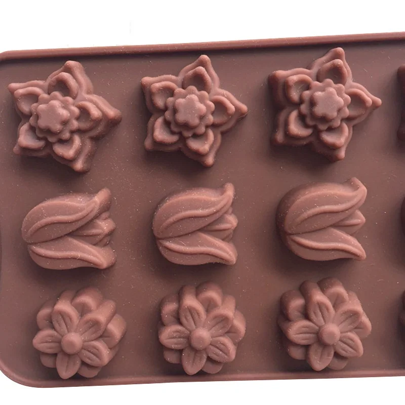 15 полость цветок силиконовая форма легко Demould для шоколада сделай сам Fondant формы