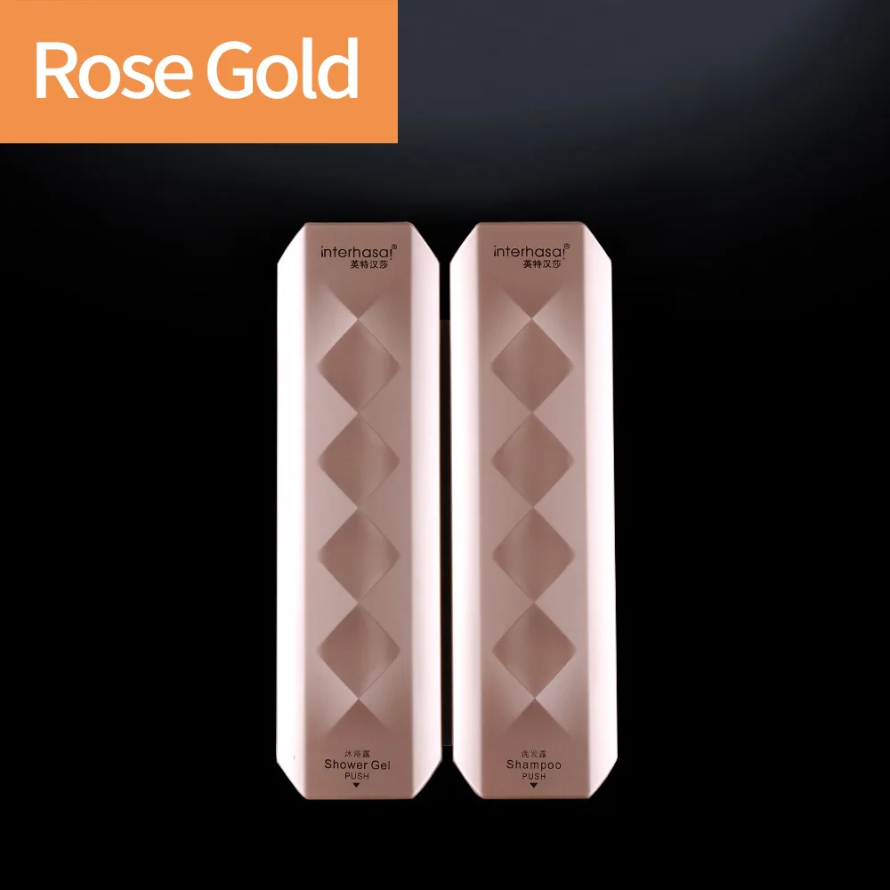 Rose gold Настенный дозатор для мыла для ванной комнаты, 350 мл, шампунь, бутылка для жидкого мыла, аксессуары для ванной комнаты - Цвет: Rose gold
