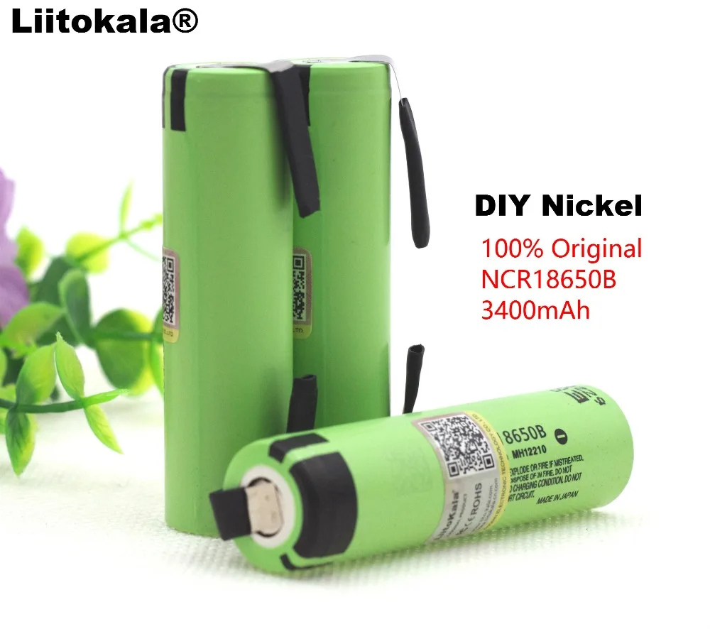 Liitokala NCR18650B 3,7 v 3400 mah 18650 литиевая аккумуляторная батарея DIY никель листовые батареи