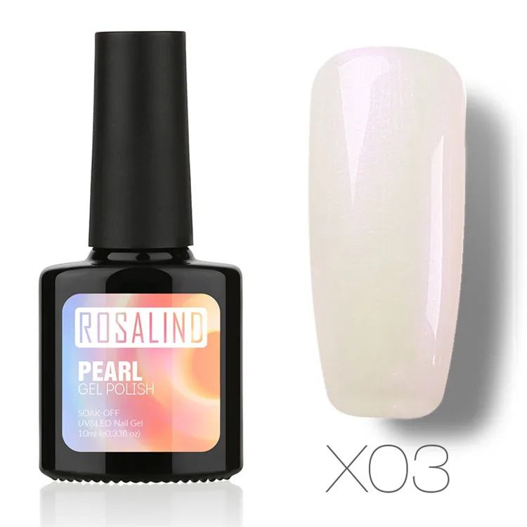 X03 ROSALIND 10 мл Лак для ногтей жемчужная серия УФ светодиодный Гель-лак для ногтей чистый цвет замачиваемый сверху белый Полупостоянный Гель-лак для ногтей - Цвет: X03