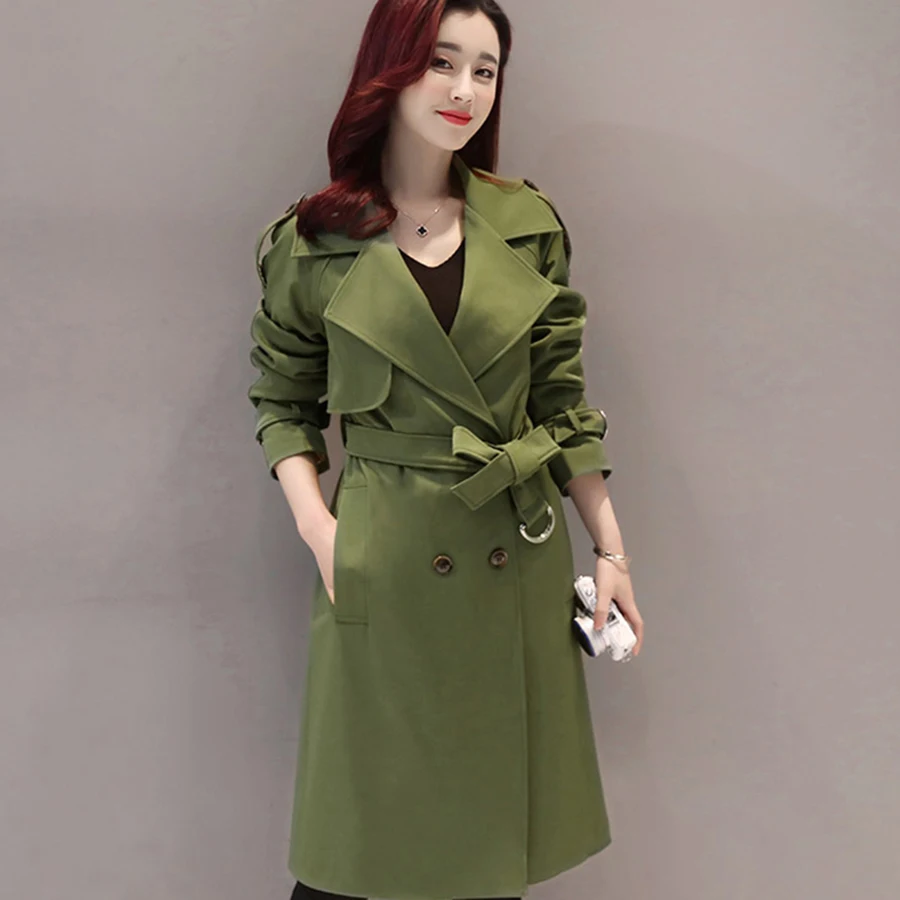 Ladies Double Breasted Trench Coat Winter Cardigan Windbreaker Plus Size Decently Ukraine Harajuku Overcoats For Womens P7C1155 | Женская