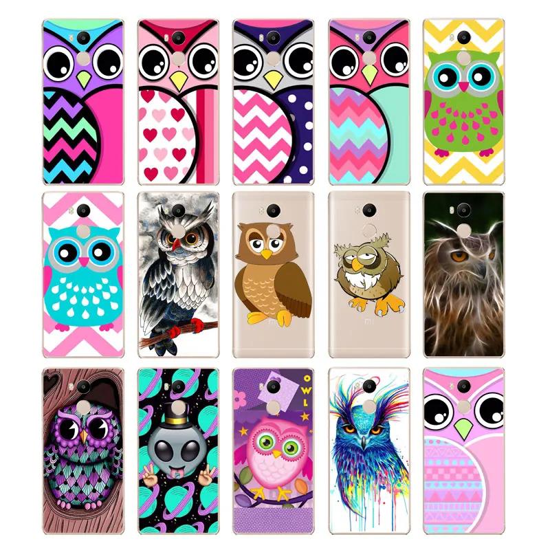 DREAMFOX L414 Cute Cartoon Owl Soft TPU Silicone Case Cover For Xiaomi Redmi Note 3 4 4X 5 5A 6 7 Pro Global |