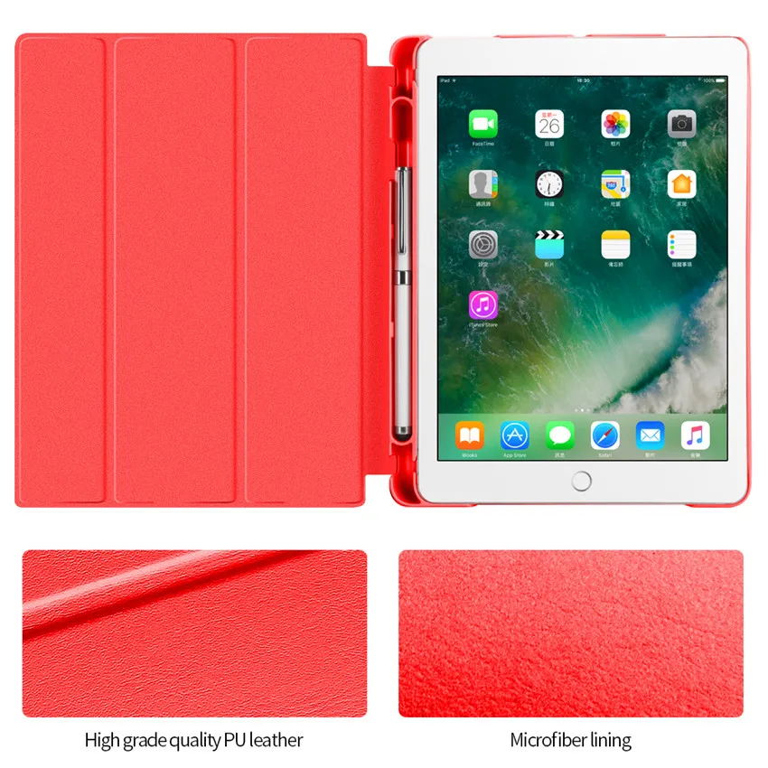 Чехол для iPad Pro 9,7 с держателем для карандашей, для iPad Pro 9,7 A1673 A1674 A1675 из искусственной кожи, смарт-чехол-подставка, Авто Режим сна+ пленка